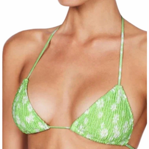 Triangl Green and White String Bikini Top Extra Large